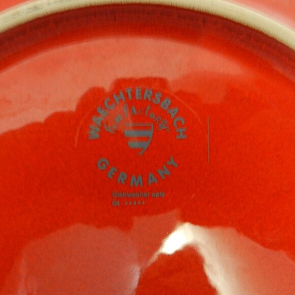 WAECHTERSBACH Fun Factory Germany Dinner Plate Set 3 red 10.7" dish safe ceramic - Picture 10 of 10